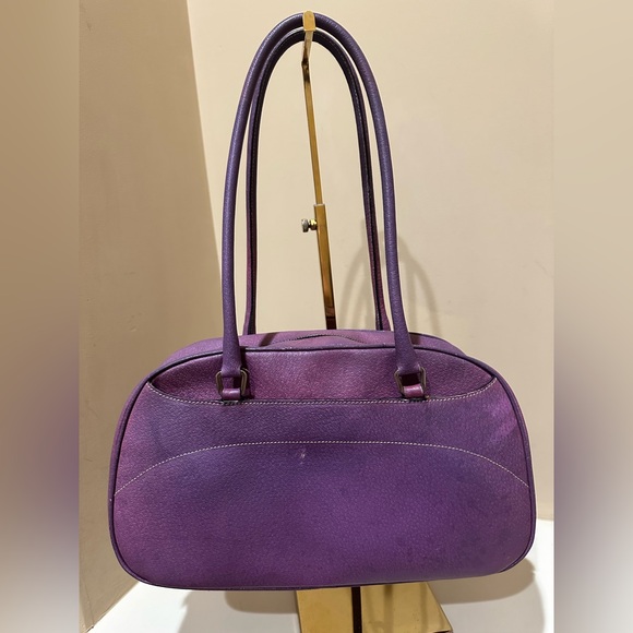 Prada Purple Leather Bowling Bag